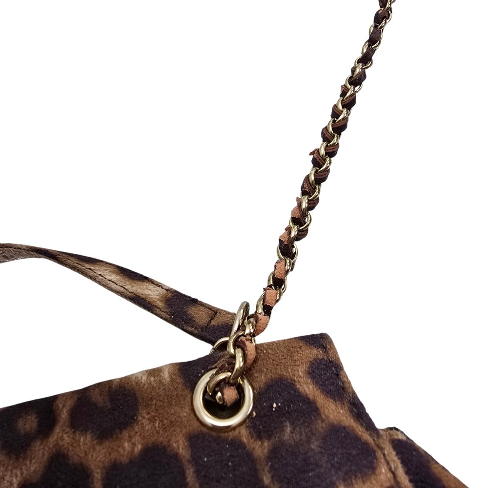 Chico's Leopard Print Crossbody Bag Brown Gold Chain Turnlock Classic Chic OS - Picture 3 of 12